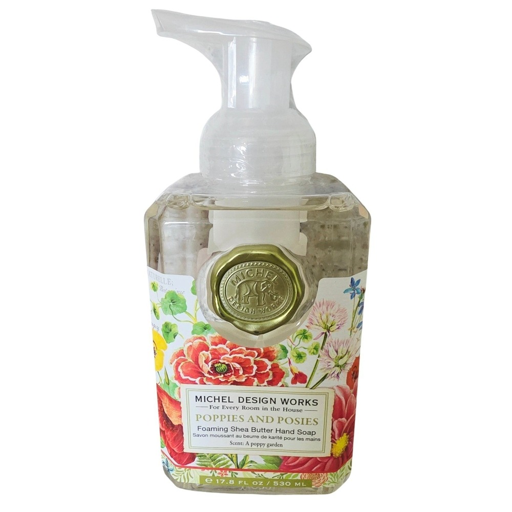 Michel Design Works Poppies Posies Foaming Shea Butter Hand Soap 17.8 fl oz NEW